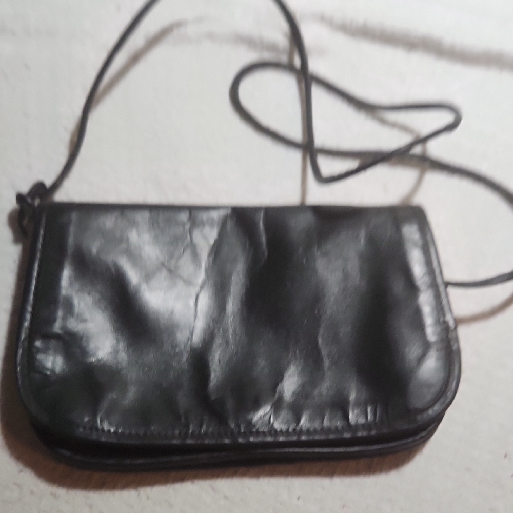 Black Leather Crossbody Bag